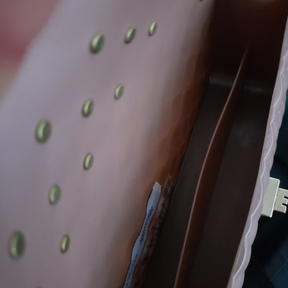 LA Express Purse - Pinkish Copper Purse with Peridot type Rhinestones NWOT - Picture 4 of 6